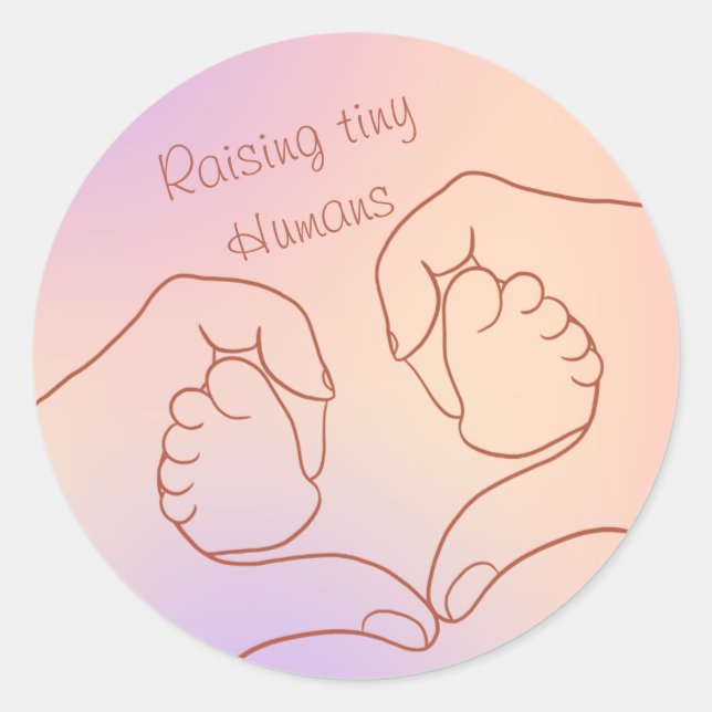 Retro-Mutter-Sticker im Pastell-Design  Runder Aufkleber (Vorderseite)