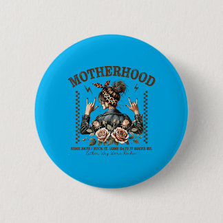 Retro Mutterschaft Lustig Muttertag Rock Mama Mutt Button