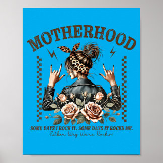 Retro-Mutterschaft Lustiger Muttertag Rock Mama Mu Poster