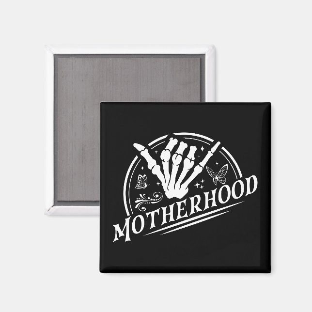 Retro-Mutterschaft Rock Skeleton Sarcastic Mama Ge Magnet (Vorderseite/Rückseite)