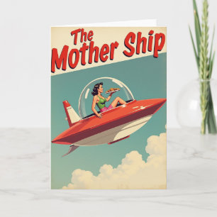Retro-Mutterschiff-Abenteuerkarte Karte