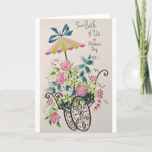 Retro Muttertagskarte von uns beiden Karte (Vorderseite)