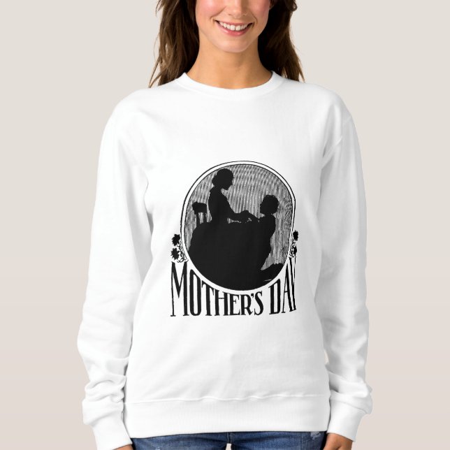 Retro-Muttertagssilhouette Sweatshirt (Vorderseite)