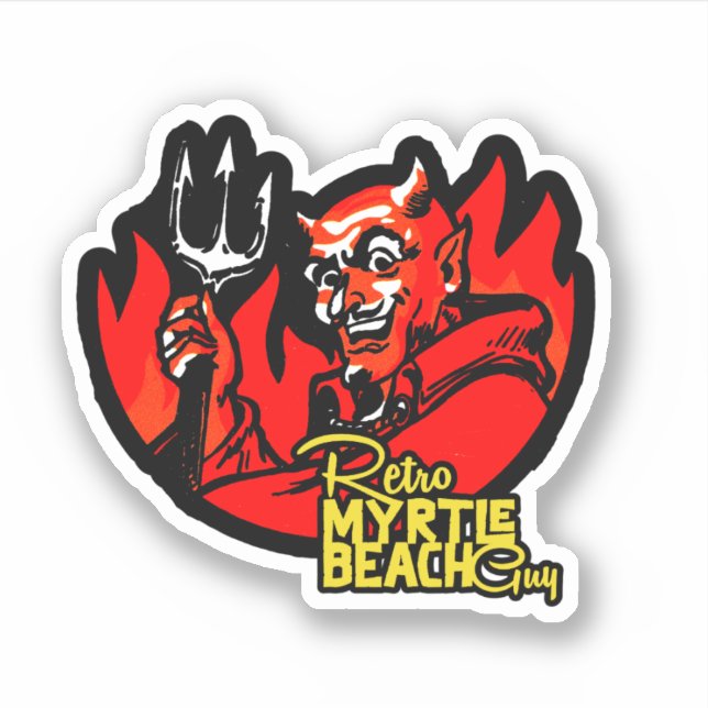 Retro Myrtle Beach Devil Aufkleber (Vorderseite)