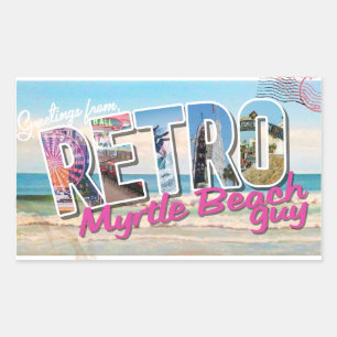 Retro Myrtle Beach Typ Rechteckiger Aufkleber