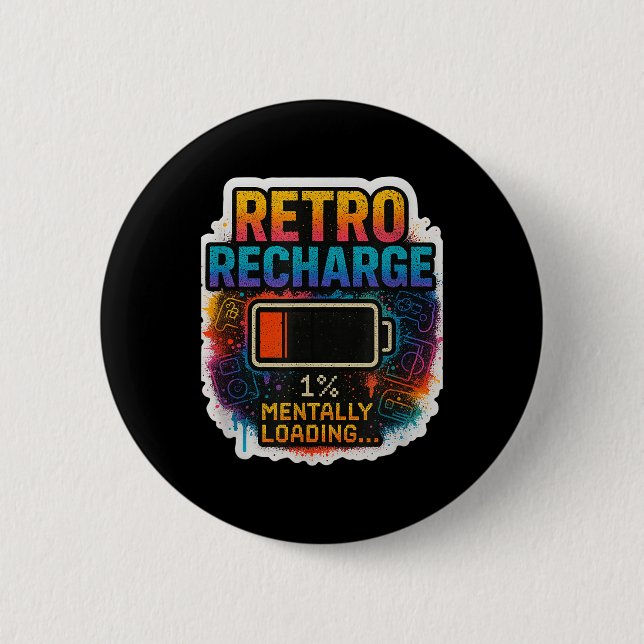 „retro Nachladen – Mental am Laden…“ Button (Vorderseite)
