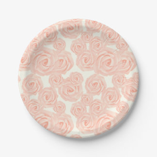 Retro-Nachspeiseteller mit geröhrten Frostingrosen Pappteller