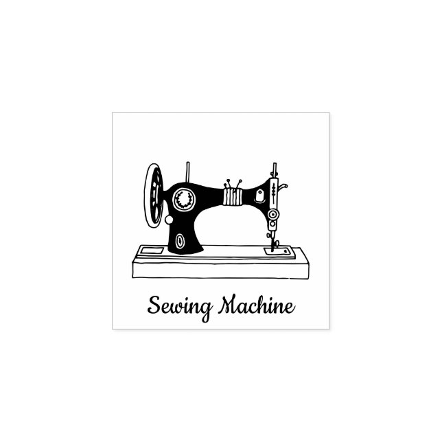 Retro-Nähmaschine im alten Stil Gummistempel (Prägung)