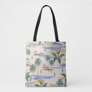 Retro-nahtlose tropische Inselstruktur auf Licht Tasche