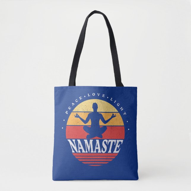 Retro Namaste, Yoga-Pose Tasche (Vorderseite)