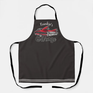 Retro NAME Roter Caddy Vintage Klassiker Auto Gara Schürze