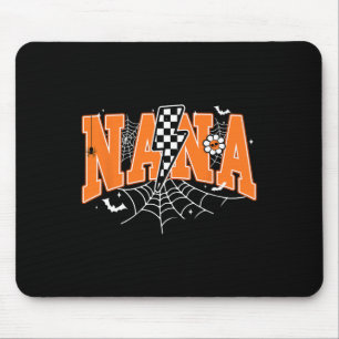 Retro Nana Lightning Bolt Halloween Spider Web Fal Mousepad
