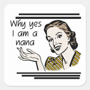 Retro Nana T - Shirt und Geschenke Quadratischer Aufkleber