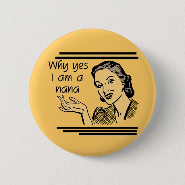 Retro Nana-T - Shirts und -geschenke Button (Vorderseite)