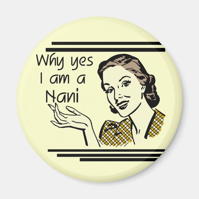 Retro Nani T - Shirts und Geschenke Magnet (Vorne)