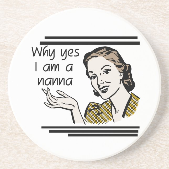 Retro Nanna T - Shirts und Geschenke Sandstein Untersetzer (Vorne)
