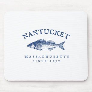 Retro Nantucket Massachusetts Fischen  Mousepad