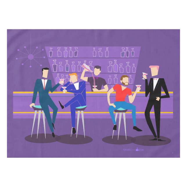 Rétro nappe de bar gay (Devant (Horizontal))
