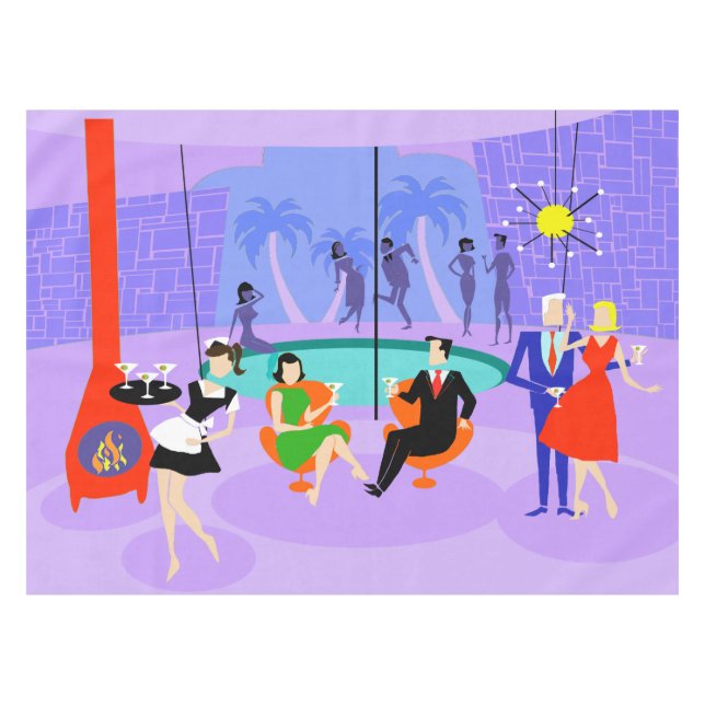 Rétro nappe tropicale de cocktail (Devant (Horizontal))