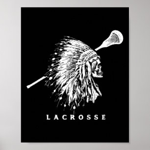 Retro Native Kopfschmuck Vintage Lacrosse Stock Sc Poster