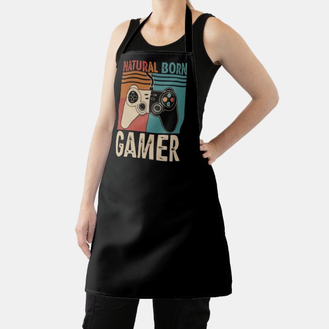 Retro Natural Born Gamer Funny Schürze (InSitu)