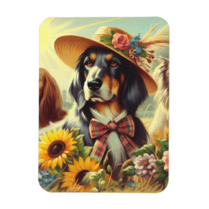 Retro Nature Hunde Magnet