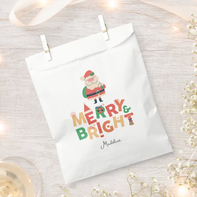 Retro naughty Santa Claus Geschenktütchen (Ausgeschnitten)