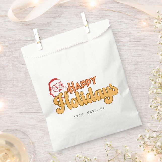 Retro naughty Santa Claus Geschenktütchen (Ausgeschnitten)