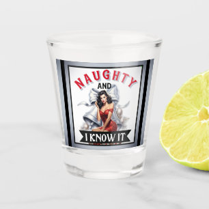 Retro Naughty und ich wissen, es Weihnachten Pinup Schnapsglas