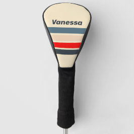 Retro Nautical Rainbow Across Striping with Name Golf Headcover