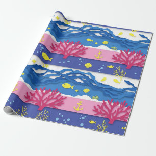 Retro-nautisches Aquarellmuster (13) Geschenkpapier