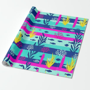 Retro-nautisches Wasserfarbmuster (5) Geschenkpapier