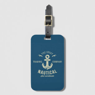 Retro nautischlogo gepäckanhänger