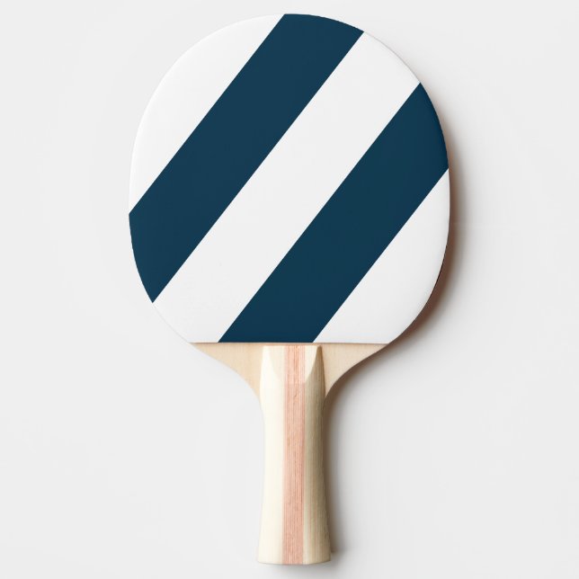 Retro Navy Drei fette Streifen Tischtennis Schläger (Vorderseite)