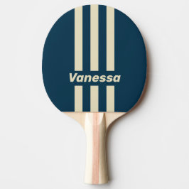 Retro Navy Fade Three Pin Stripes with Name Tischtennis Schläger