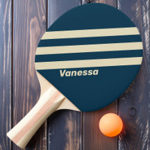 Retro Navy Fassade Drei Streifen mit Namen