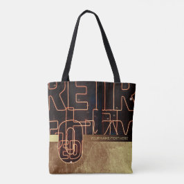 Retro Nebel mit personalisiertem Namen/Text Tote B Tasche