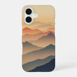 Retro Nebelberge iPhone 16 Hülle