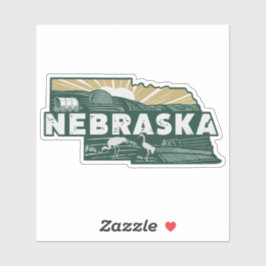 Retro-Nebraska-Staat-Aufkleber Aufkleber