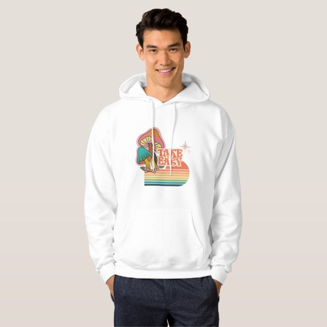 Retro NEHMEN SIE ES LEICHT Hoodie (Vorne ganz)