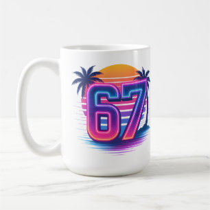Retro Neon 67 Ästhetik Kaffeetasse