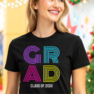 Retro Neon Abschluss Abschlussfeier Tri-Blend Shirt