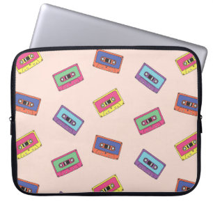 Retro Neon Audio-Kassettenbandmuster Laptopschutzhülle