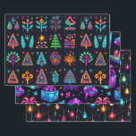 Retro Neon Christmas Geschenkpapier Set<br><div class="desc">Dazzling Retro-Neon-Packpapier,  um alle düsteren Momente in diesem Urlaub aufhellen.</div>