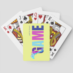 Retro-Neon-Cyberpunk-Synthwave-Gamer-Gelb-Deck Spielkarten