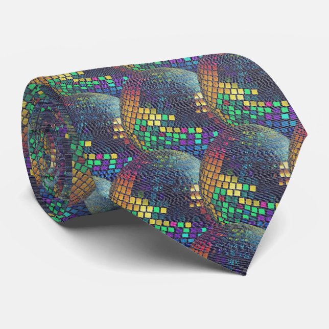 Retro Neon - Disco-Geode  Krawatte (Gerollt)