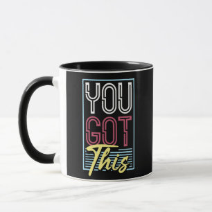 Retro-Neon-"Du Schaffst Das"-Motiv-Typografie Tasse
