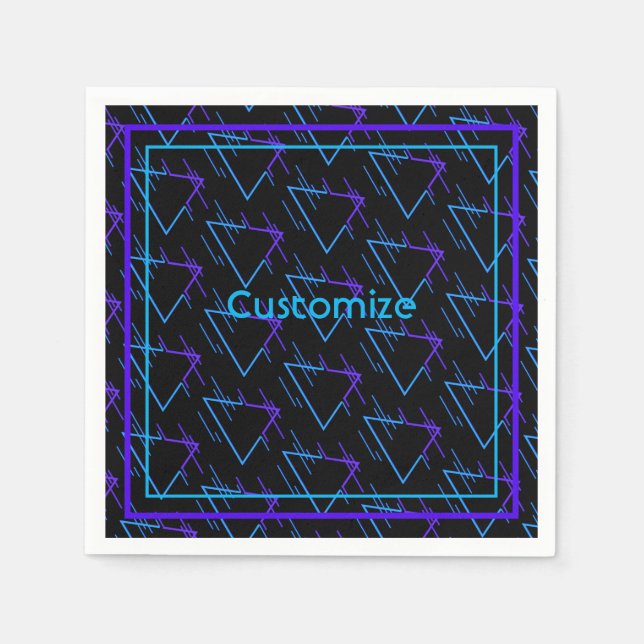 Retro Neon Geometric Muster 2 Serviette (Vorderseite)