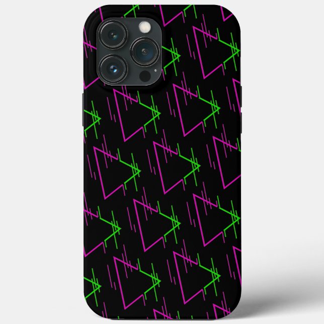 Retro Neon Geometric Muster Case-Mate iPhone Hülle (Rückseite)