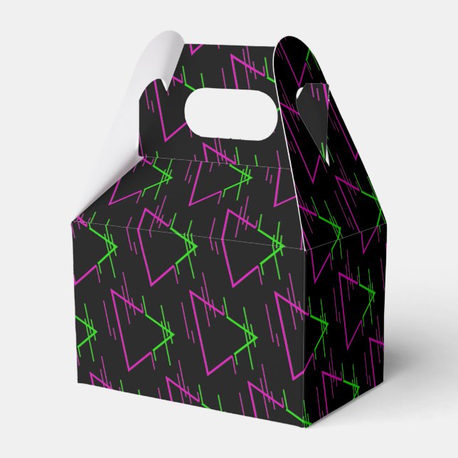 Retro Neon Geometric Muster Gable Geschenkschachtel (Vorderseite)